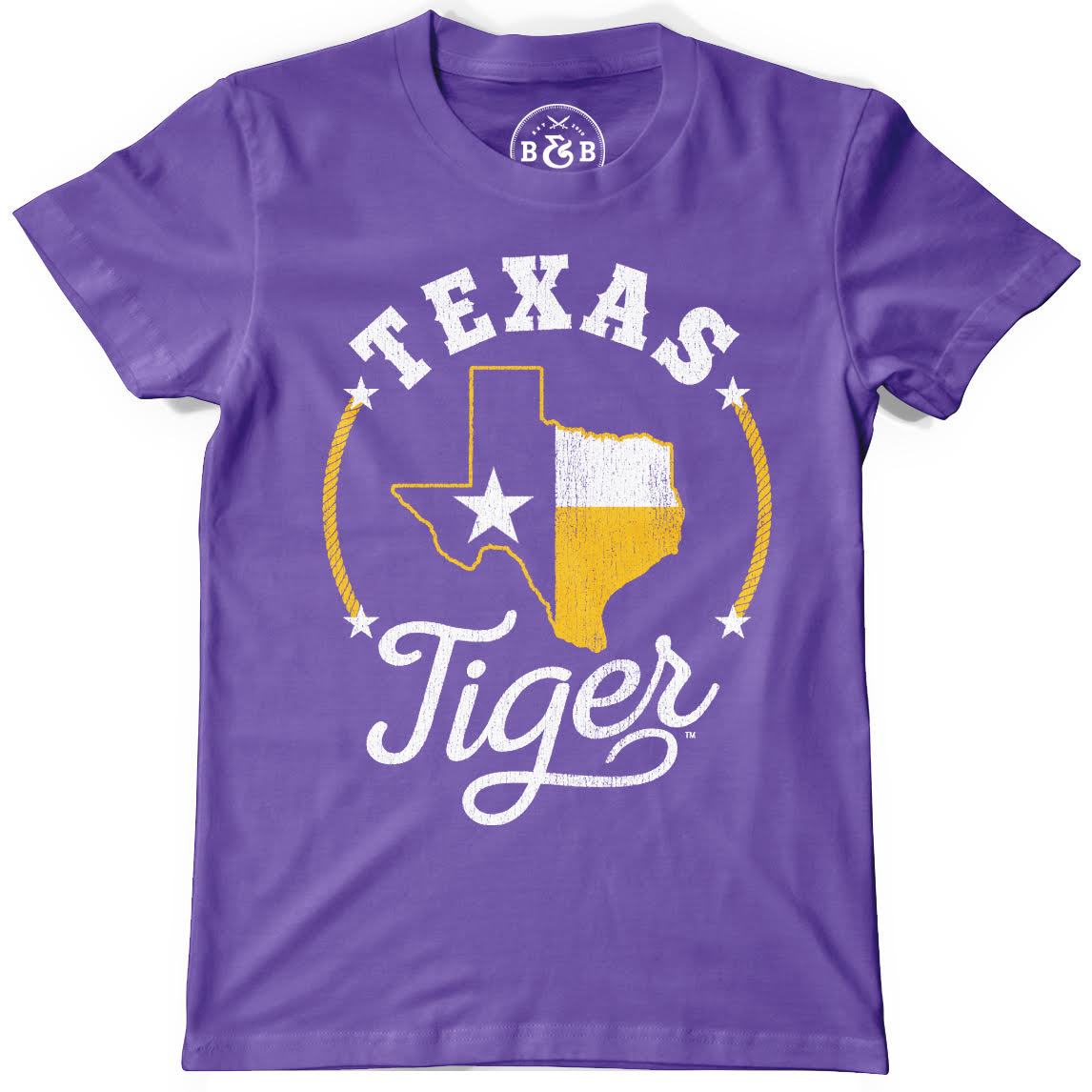 B&B Dry Goods Lsu Tigers Texas Tigers Youth T-Shirt – Purple