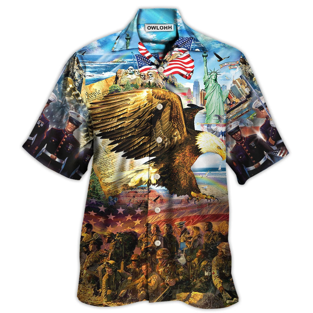 Veteran Call To Colors Freedom With Eagle – Hawaiian Shirt  – Owl Ohh