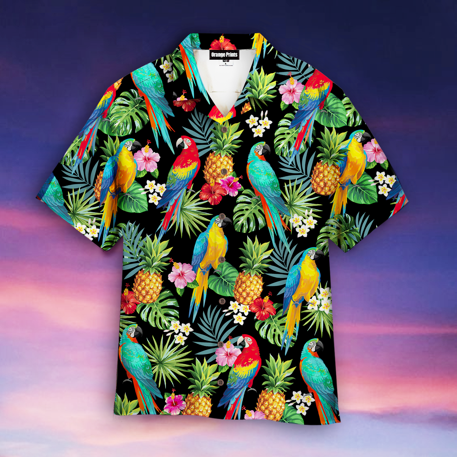 Parrots Pineapples Hibiscus Tropical Hawaii Shirt For Men Women Ha37844