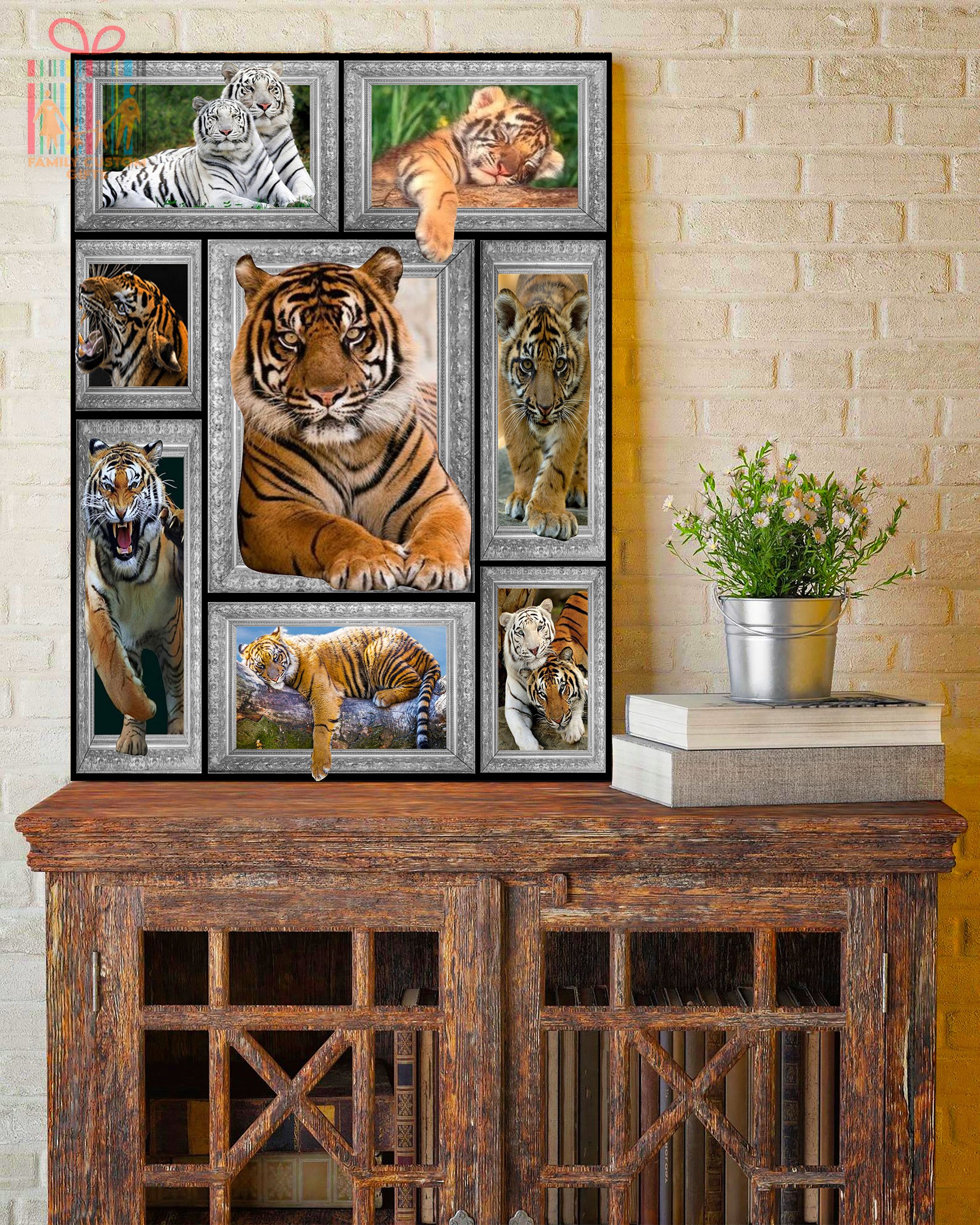 �Custom Canvas Print Wall Art 3D Lion Animal Canvas Art – Gift for Boys Girls – Matte Canvas (1.25”)