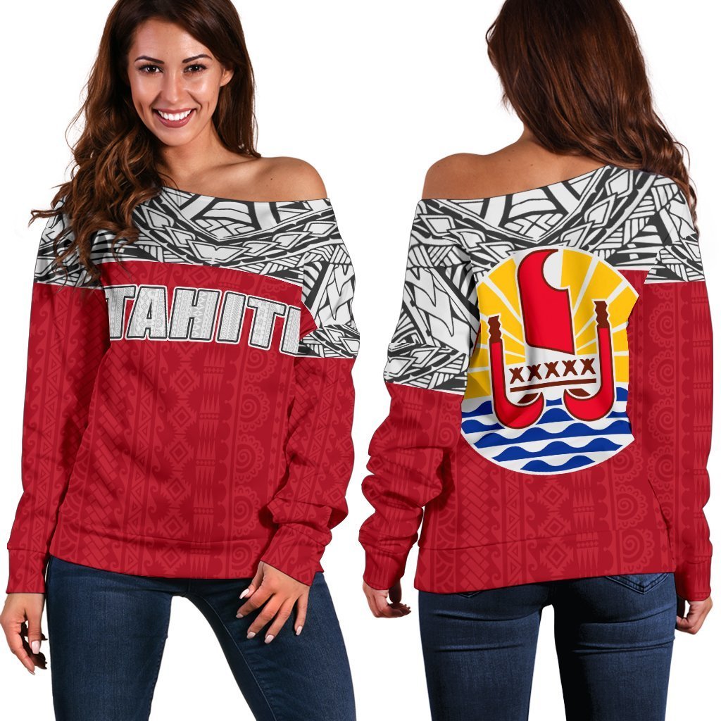 Tahiti  Polynesian Hoodie Style Shoulder Sweater