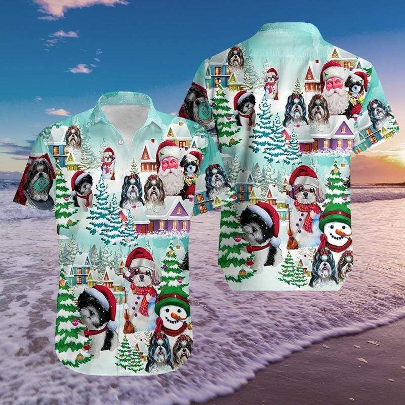 Discover Cool Hawaii Aloha Shirts Merry Shih Tzu Christmas Ha37804