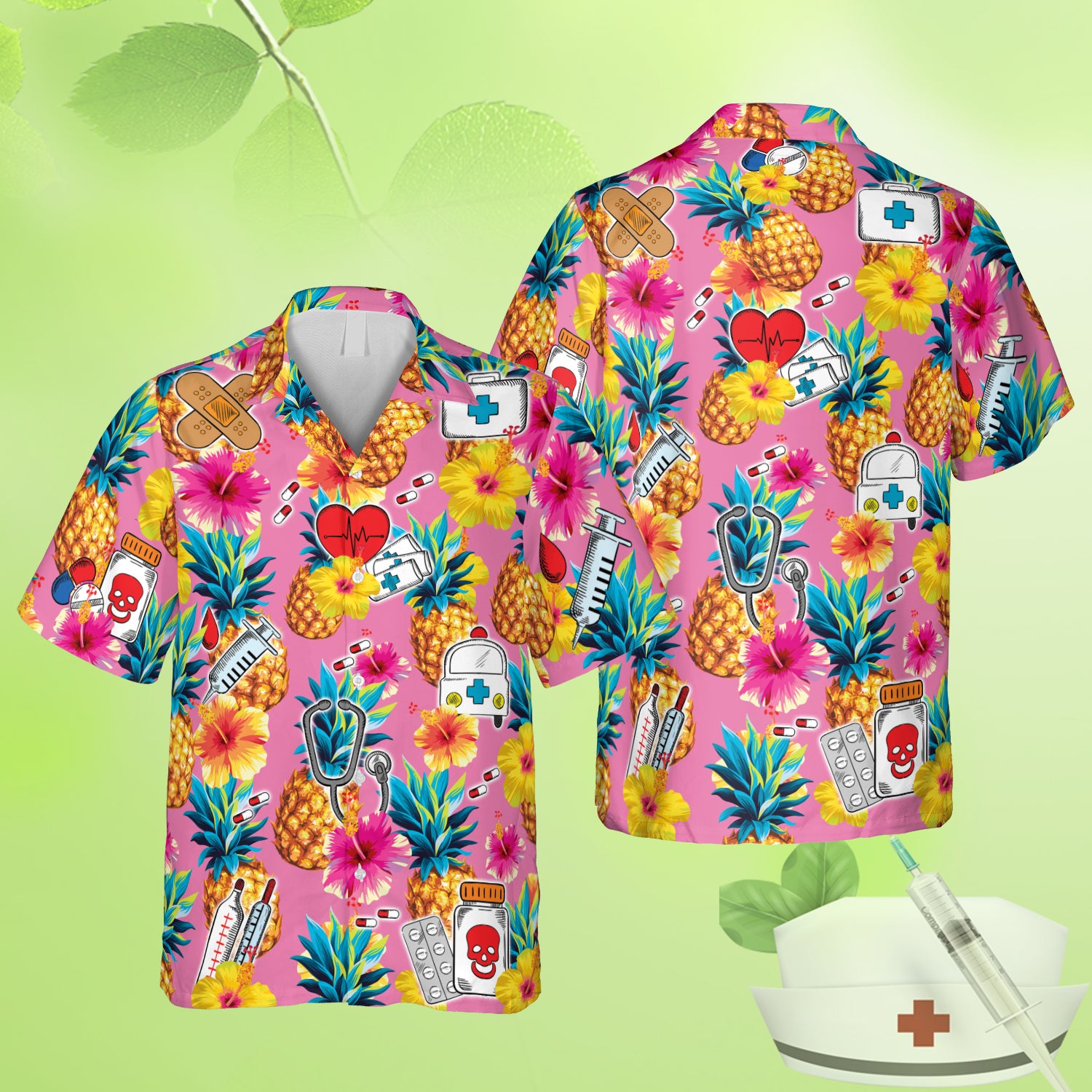 Funny Pink Nurses Hawaiian Gift For Female Doctor Ha52738