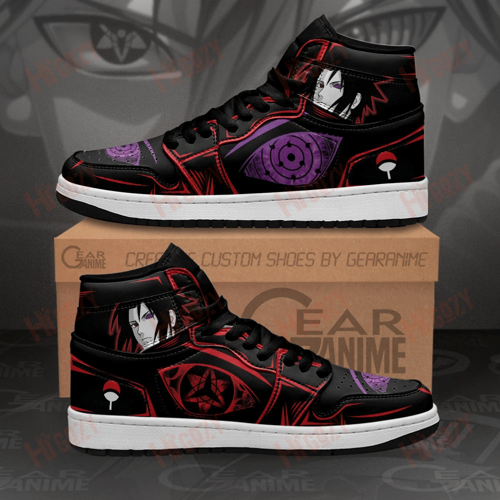 Uchiha Sasuke Sneakers Eternal Mangekyou & Rinne Sharingan Anime Shoes