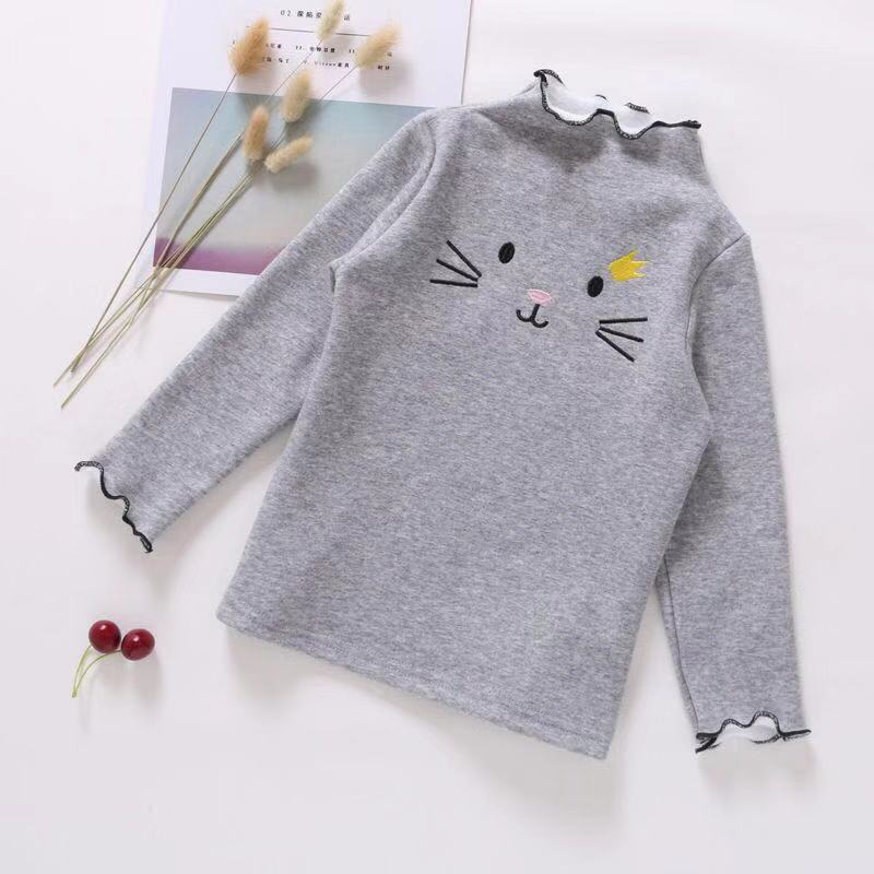 2021 Girl Sweater Cardigan Kids Sweatershirts Children Clothing Winter Autumn Sweater Tshirt Long Cartoon Cat alx