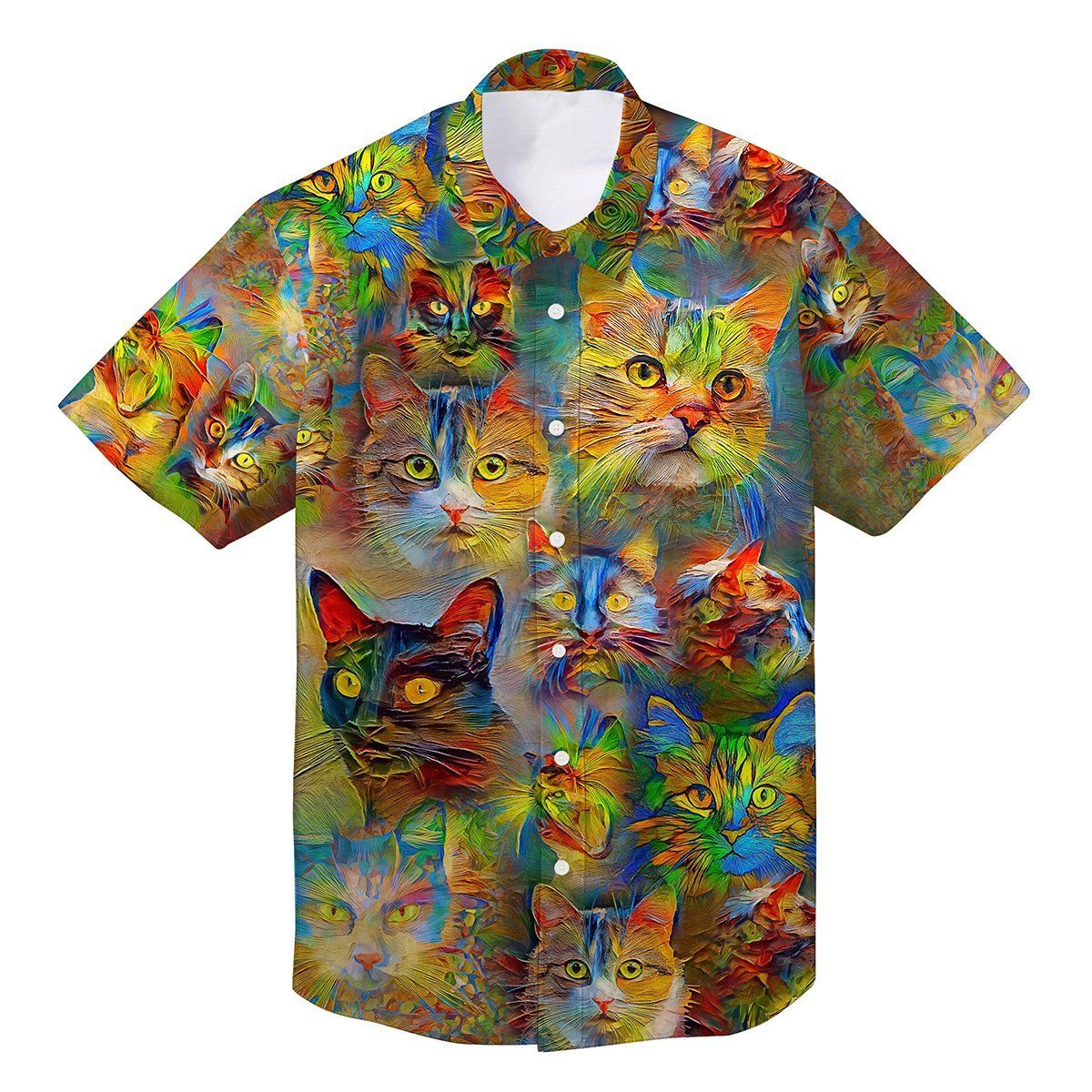 Buy Colorful Cat Unisex Hawaii Shirt Ha102703