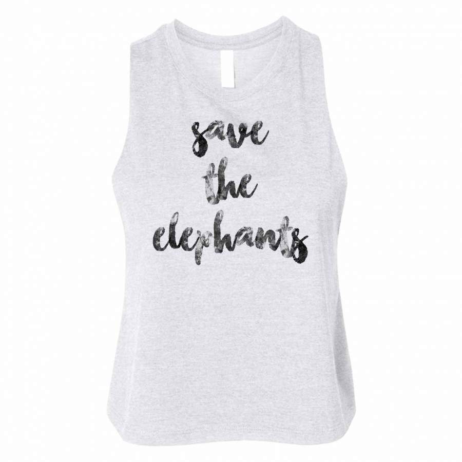 Save The Elephants Woman Crop Tanktop