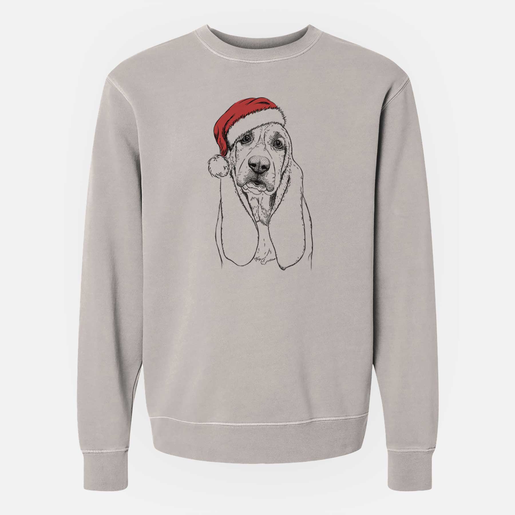 Santa Rolo The Basset Hound – Unisex Pigment Dyed Crew Sweatshirt