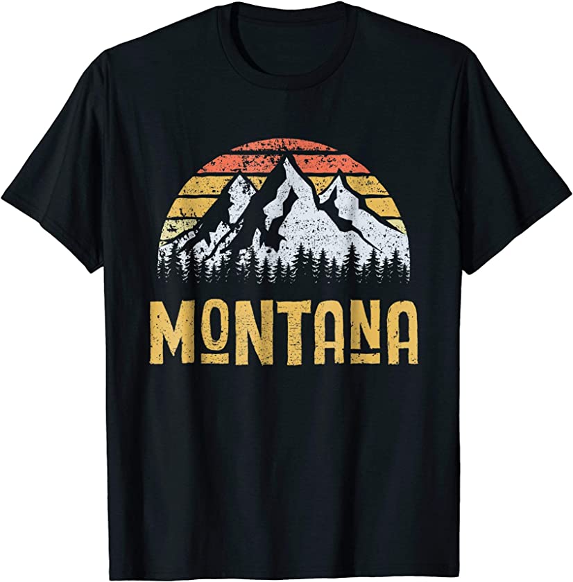 Vintage Retro MT Montana U.S. Mountain State T-Shirt