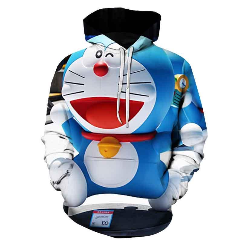 3D Printed Doraemon Hoodies – Anime Casual Hooded Streetwear