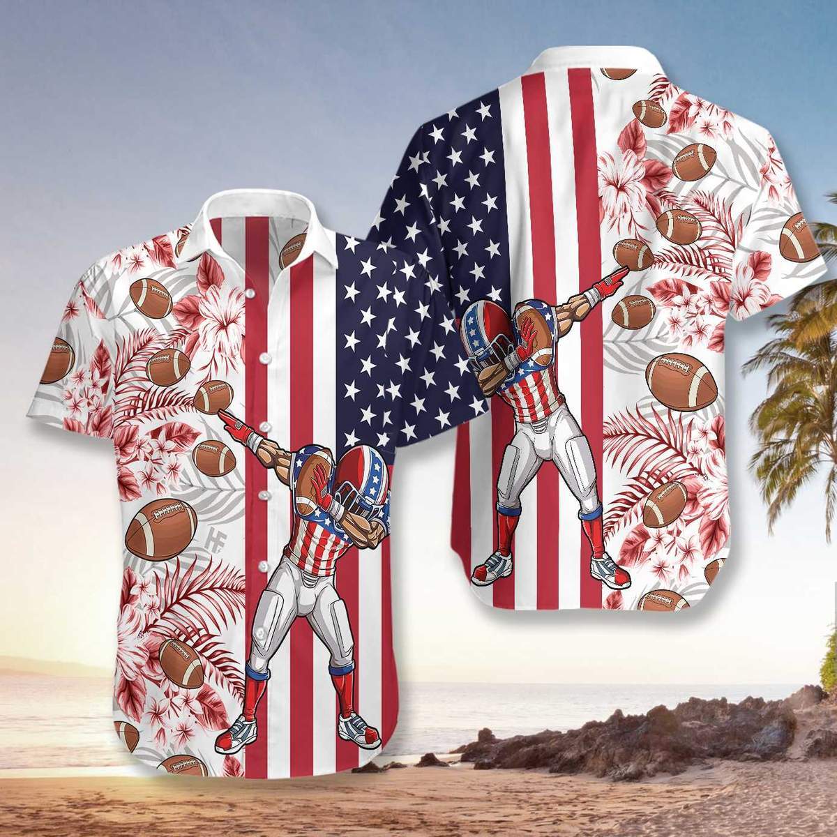 Rugby Football American Flag Hawaii Shirt For Men And Women Ha9435