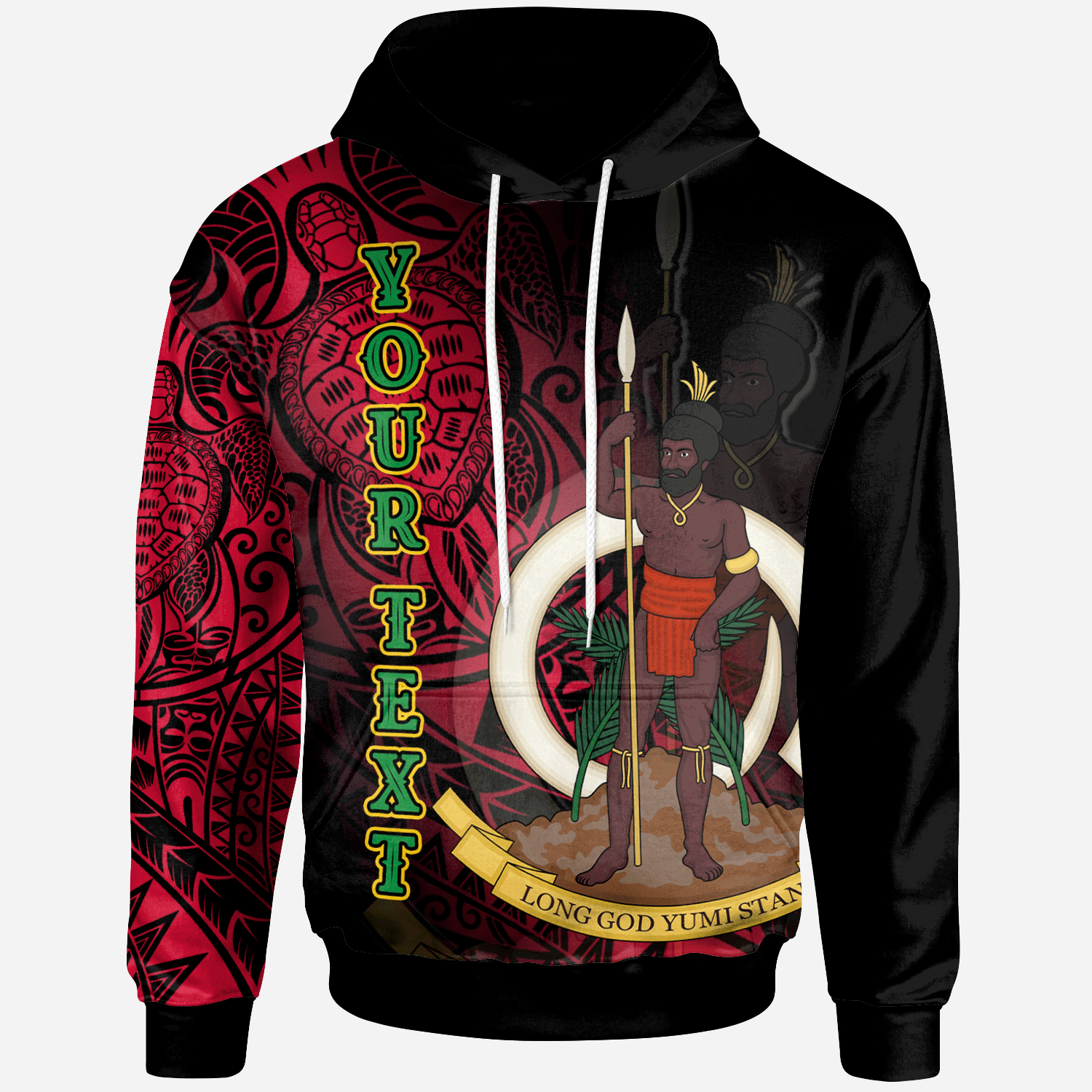 Vanuatu Hoodie – Custom Turtle Polynesian Style – BN01