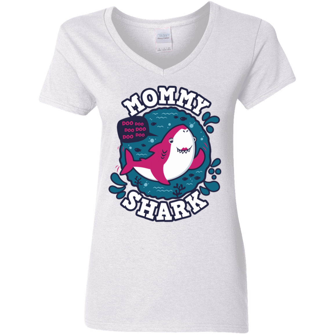 Shark Family Trazo – Mommy Women’S V-Neck T-Shirt