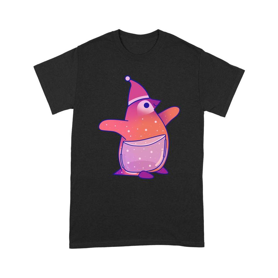 Christmas Gift Cute Pink Penguin And Wearing Santa Hat – Standard T-shirt