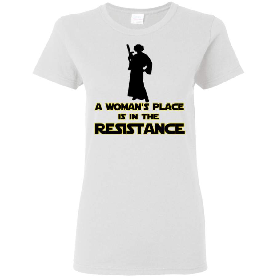 AGR A WOMAN’S PLACE IS IN THE RESISTANCE Womens T-Shirt