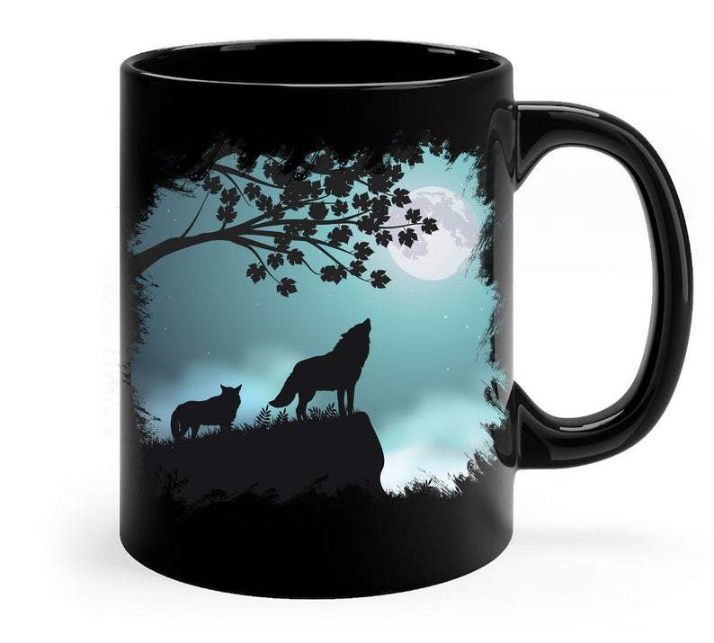 Woft Black Mug Animals Mug Meaningful Gift For Friend Family Double Side Printed Ceramic Coffee Mug Tea Cups Latte