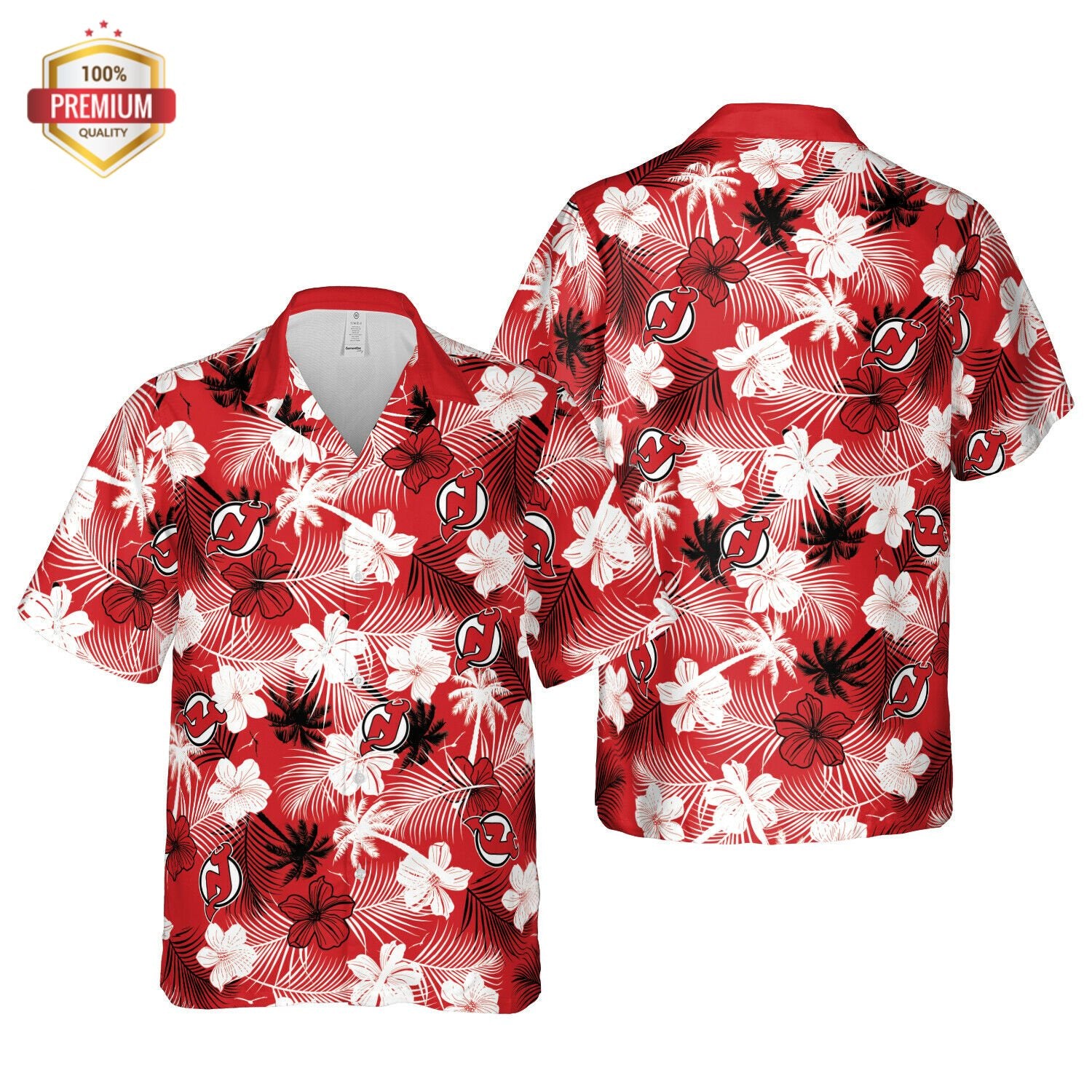 New Jersey Devils Hawaii Floral Pattern Shirt, Hawaiian Beach Shirt Short Sleeve