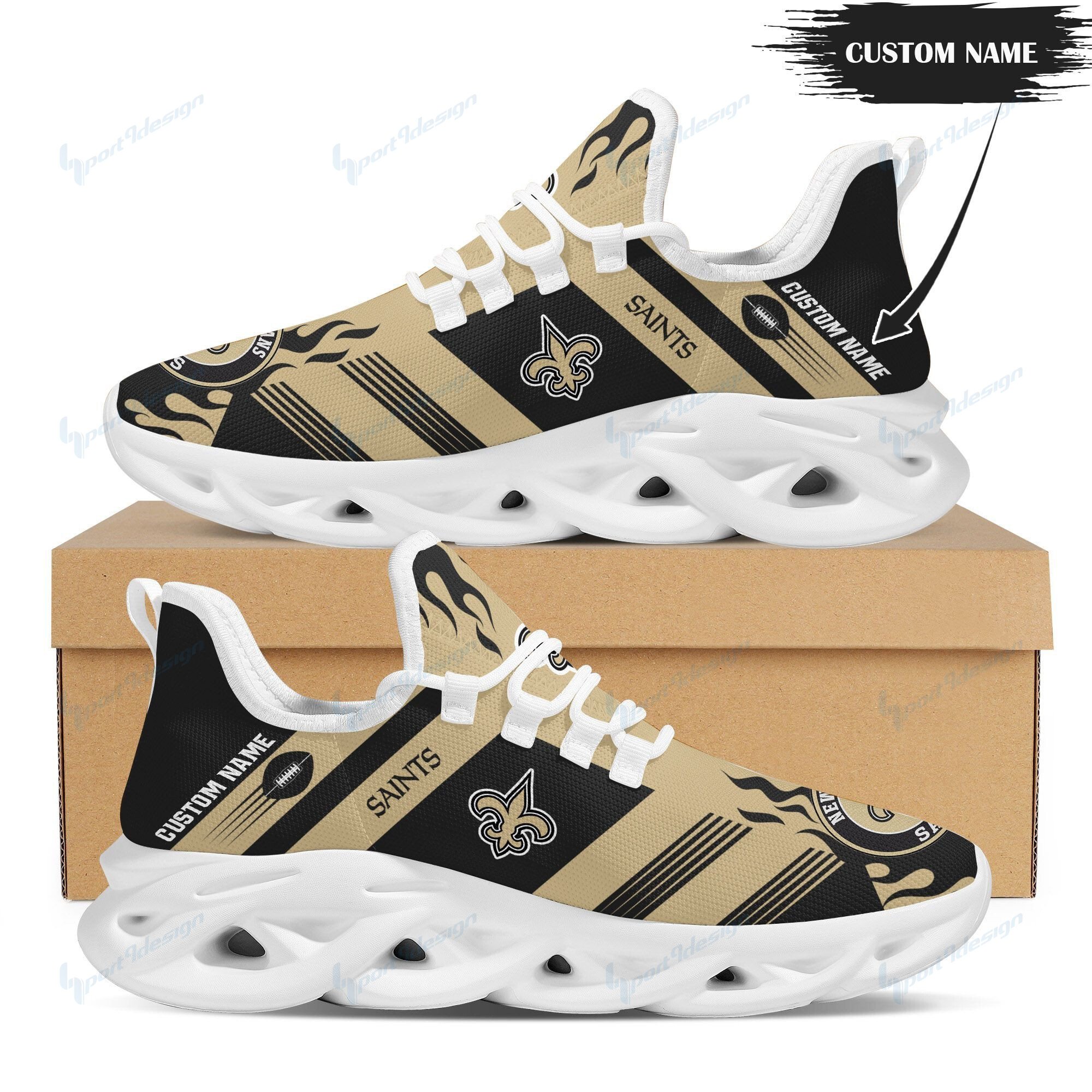 New Orleans Saints Personalized Yezy Running Sneakers Bb583