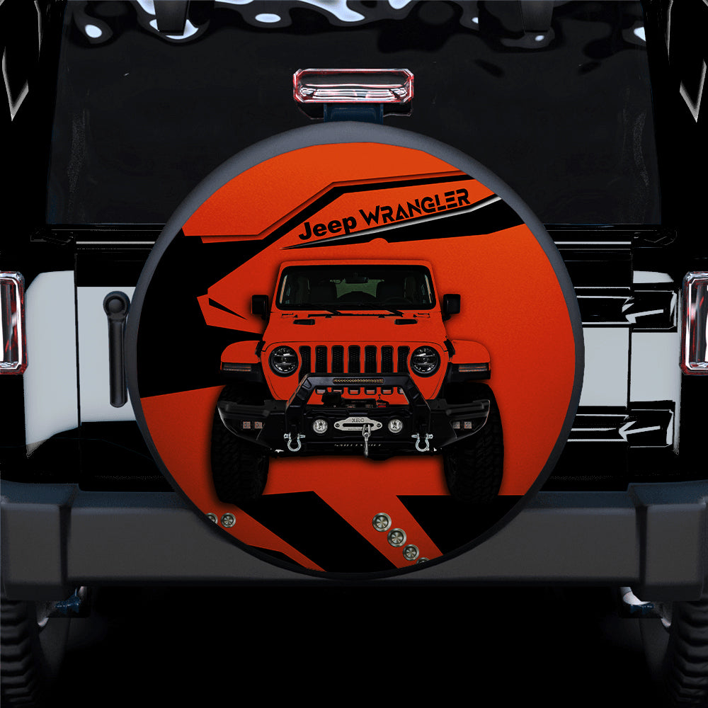 Orange Jeep Car Spare Tire Covers Gift For Campers