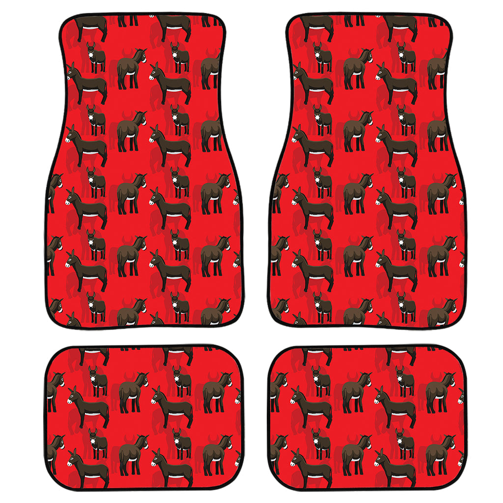 Cartoon Balearic Donkey Pattern Print Front And Back Car Floor Mats, Front Car Mat