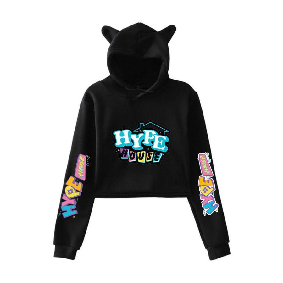 The Hype House Trending Bunny Ear Hoodie for Girl Music Party Costume