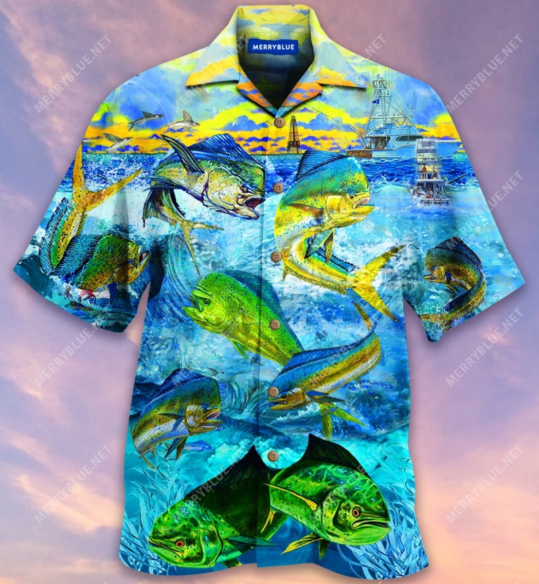 Go Fishing Fish On The Ocean Unisex Hawaii Shirt Ha106648