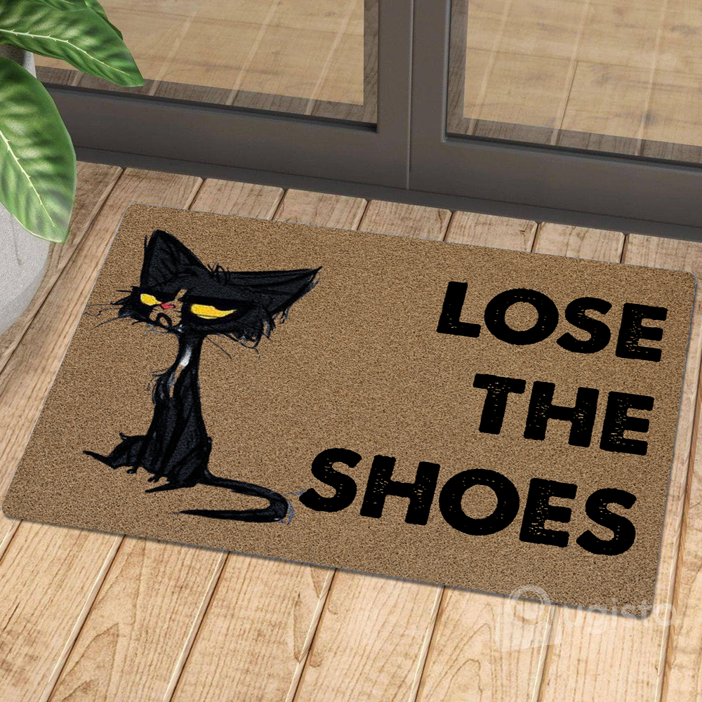 Lose The Shoes Black Cat 01 All Over Printing Doormat Pre2375