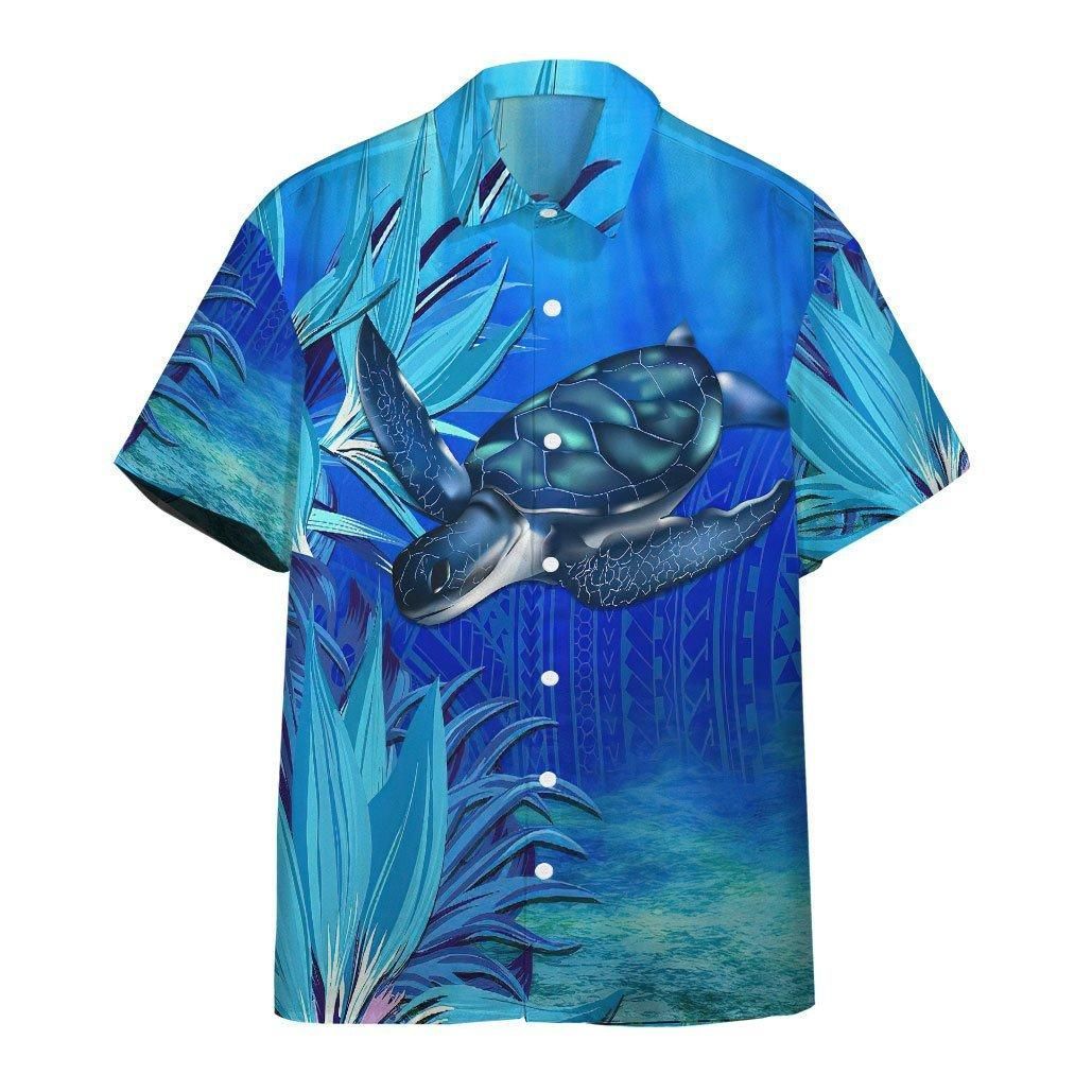 3D Blue Turtle Paradise Aloha Hawaiian Shirt Colorful Short Sleeve Summer Beach Casual Shirt For Men And Women