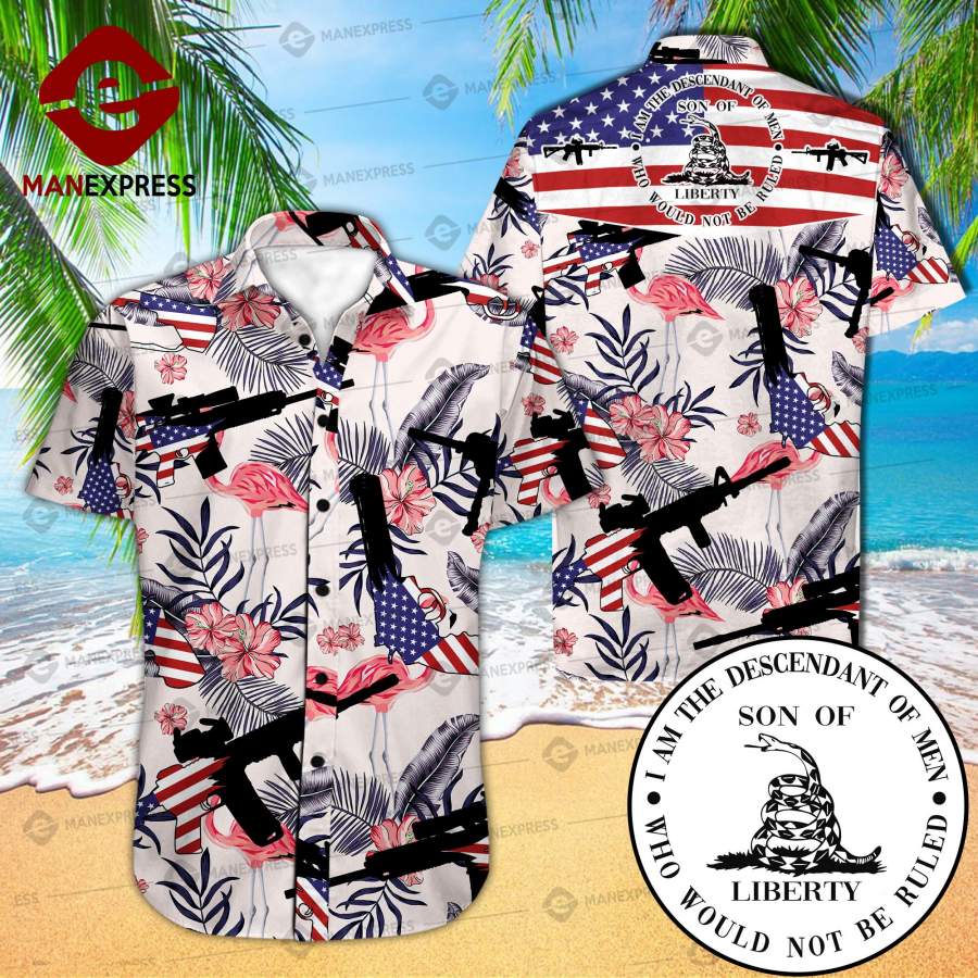 United Patriot Three Percenter Hawaiian Shirt Tak Ha45023