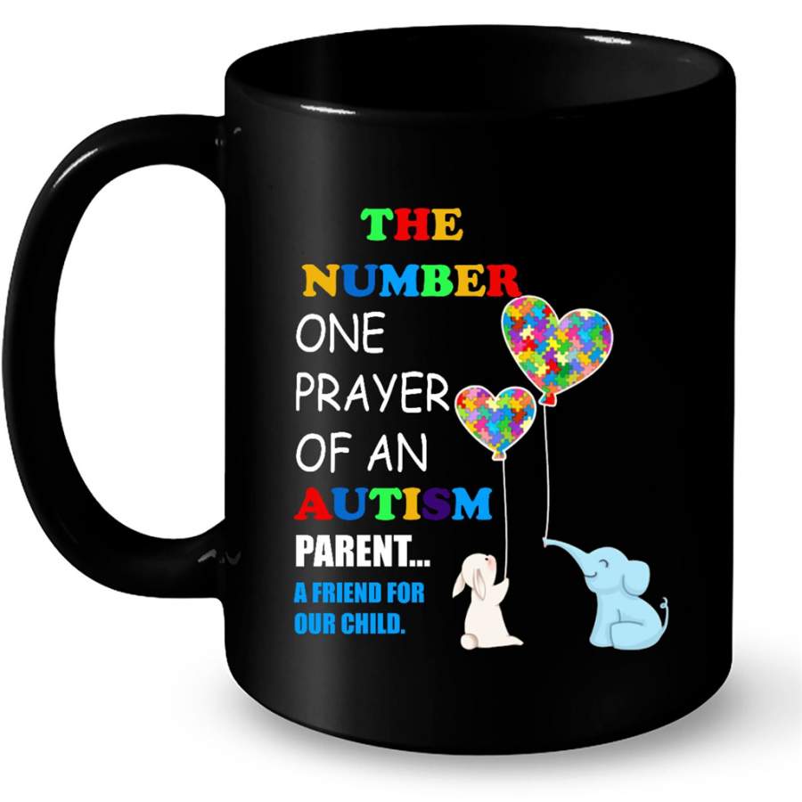 The Number One Prayer Of An Autism Parent A Friend For Our Child, Elephant Heart – Full-Wrap Coffee Black Mug