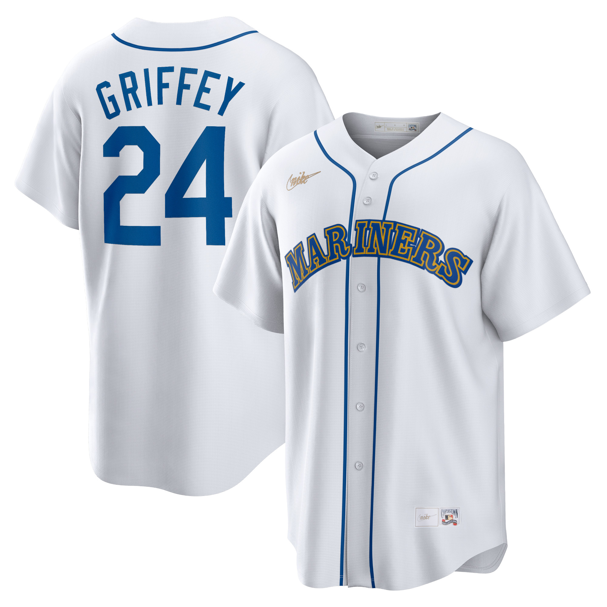 Ken Griffey Jr. Seattle Mariners Home Cooperstown Collection Player Jersey – White