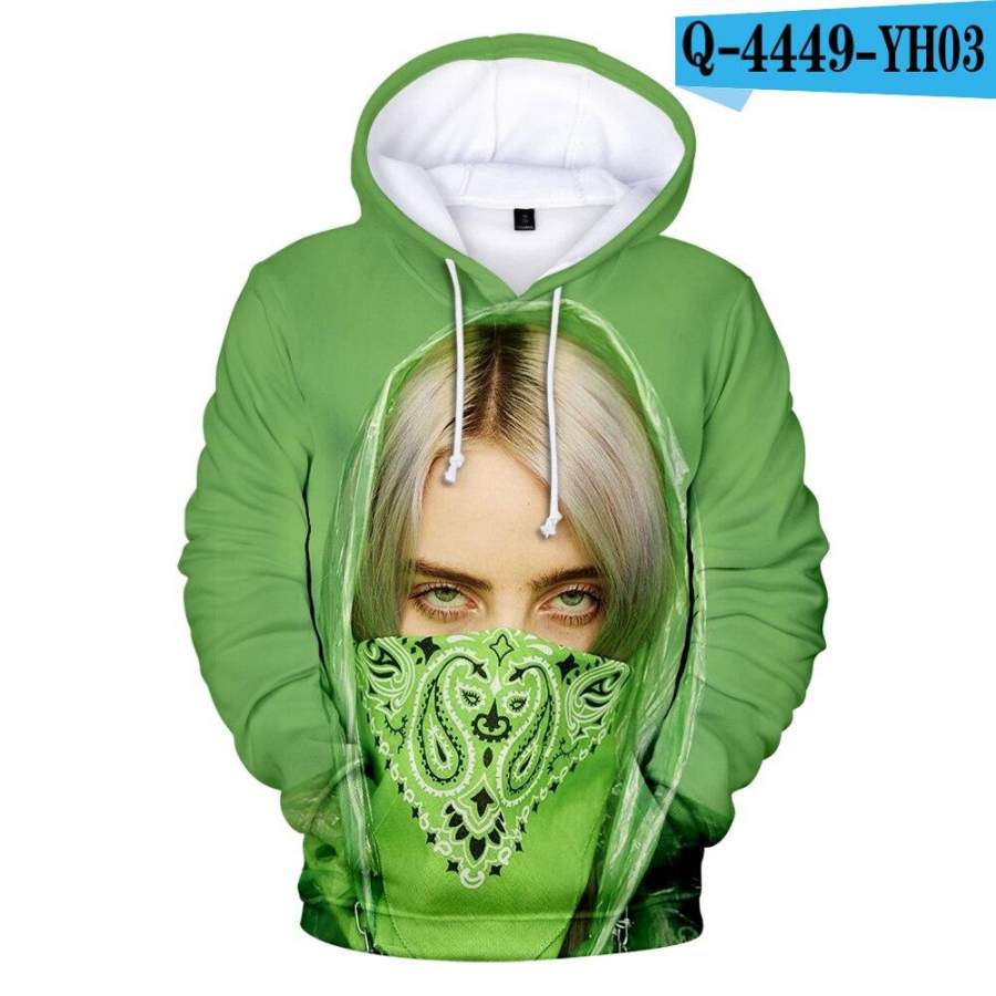 Warm Billie Eilish 3D printed Hoodies -different motives 2