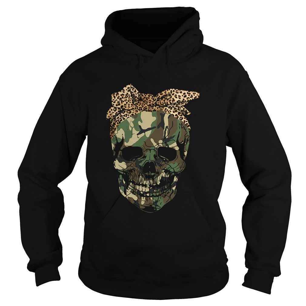 Veteran Skull wearing bandana leopard shirt