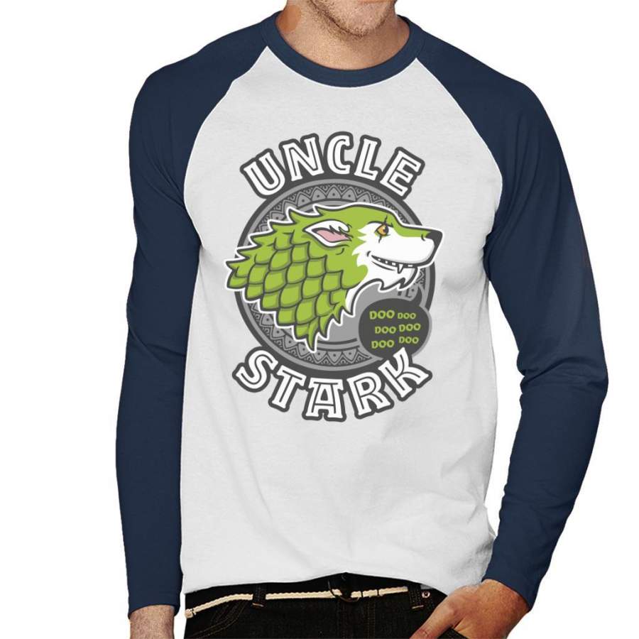 Uncle Stark Baby Shark Family Game Of Thrones Men’s Baseball Long Sleeved T-Shirt