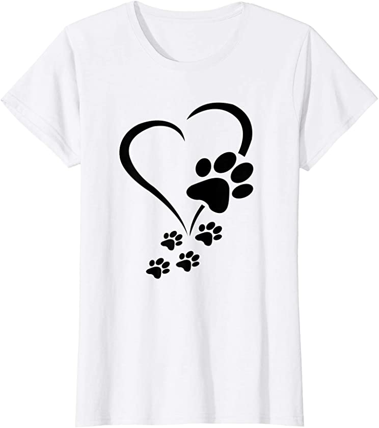 Cute Dog paw Heart Dog Puppy Pet paws Animal Love Pet owner T-Shirt