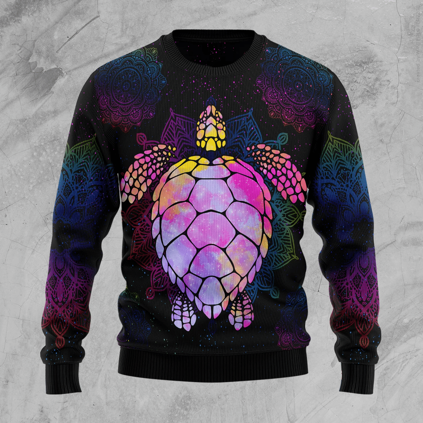 Turtle Purple Mandala Christmas Ugly Sweater