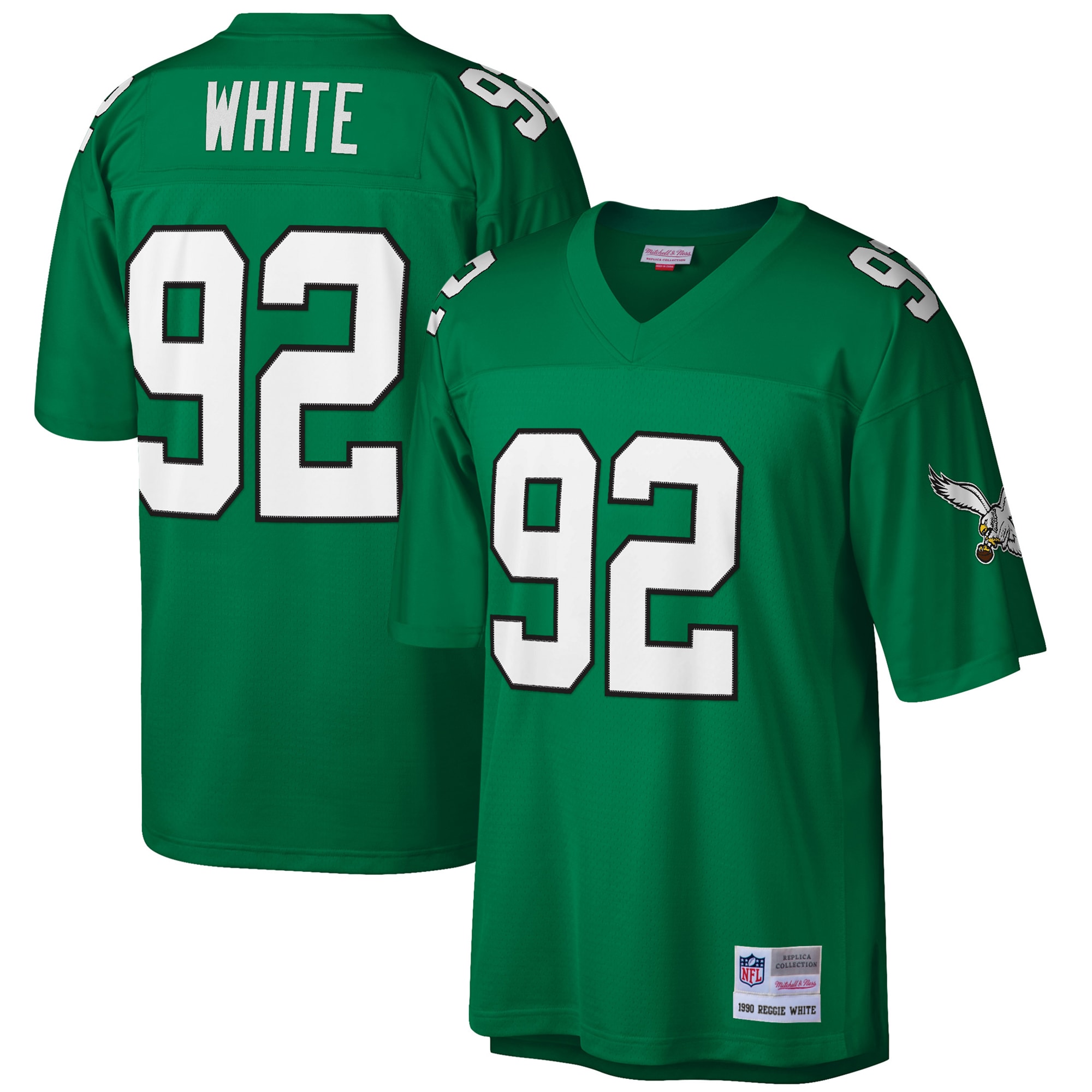 Reggie White Philadelphia Eagles Mitchell & Ness Big & Tall 1990 Retired Player Replica Jersey – Kelly Green