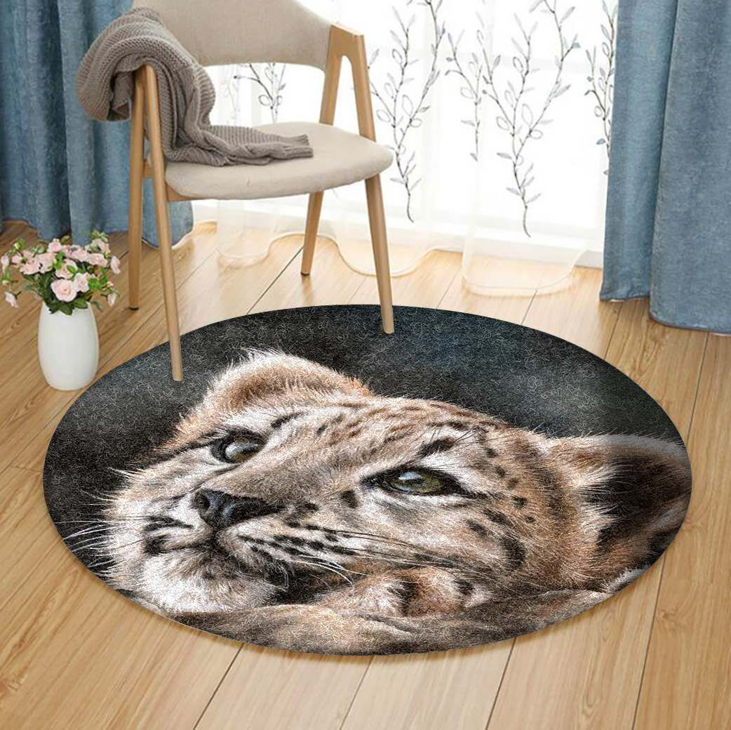 Snow Leopard IE5681 Round Rug BEVR3007