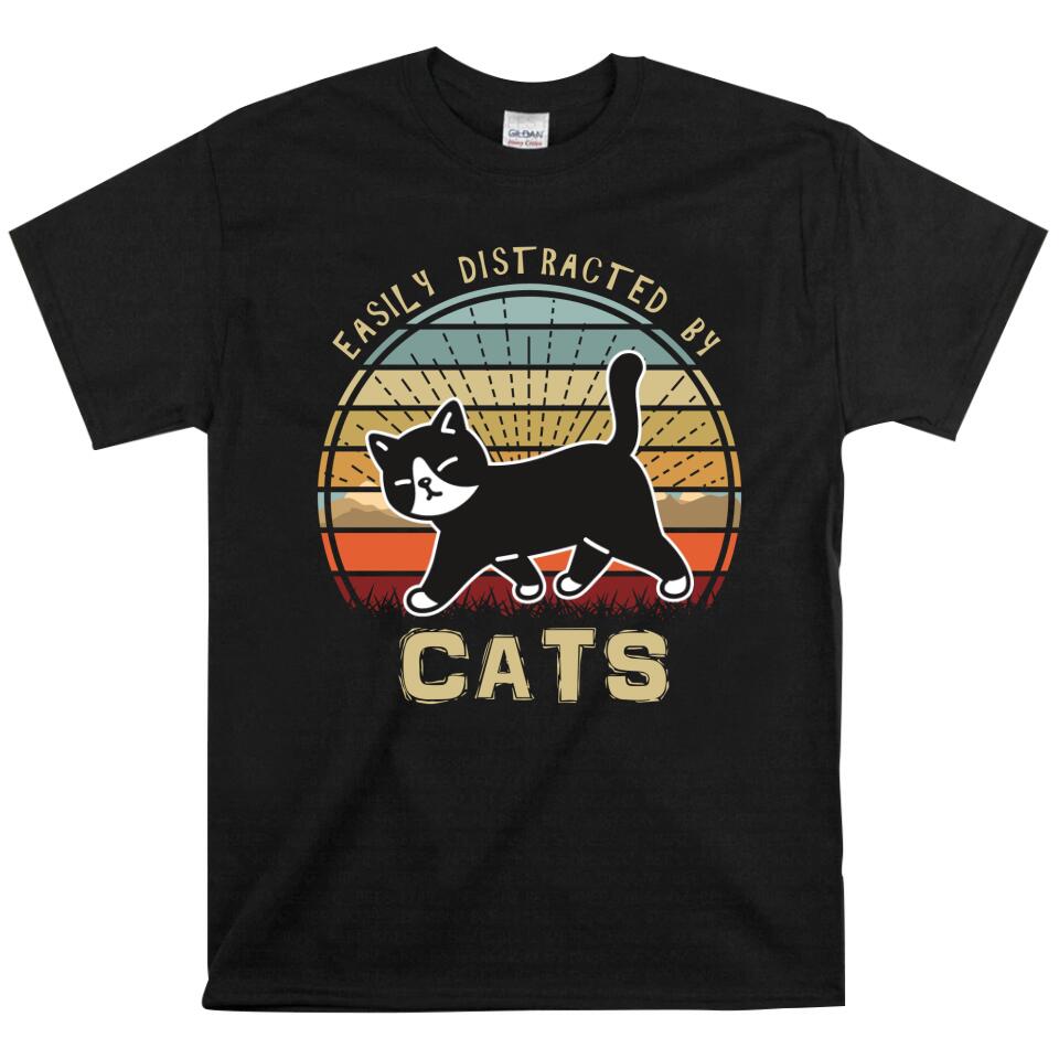 Trending Personalized – Easily Distracted By Cats Customized  T Shirts, Unique Gift For Cat Owner