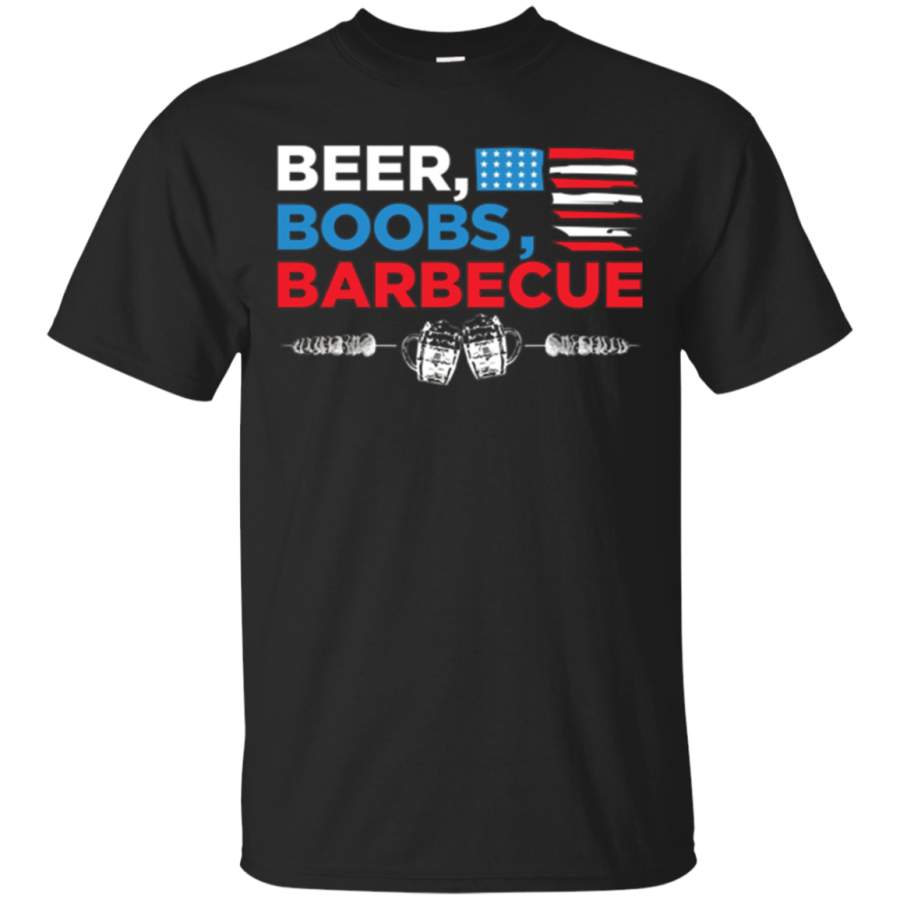 AGR Beer Boobs Barbecue T-Shirt July 4th Memorial Celebration