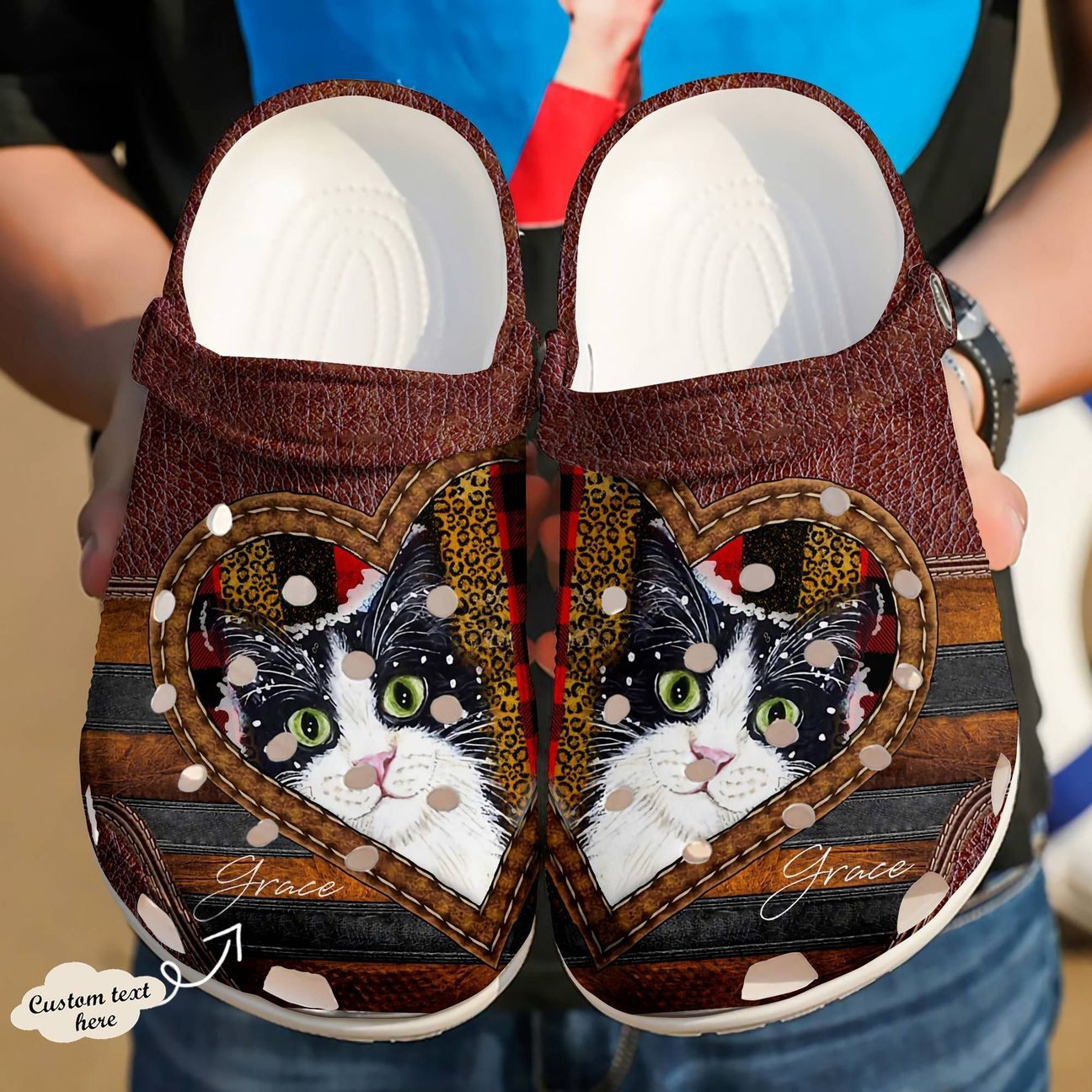 Cat Personalized Clog, Custom Name, Text Personalize Lovely Snowy Cat, Fashion Style For Women, Men, Kid, Print 3D