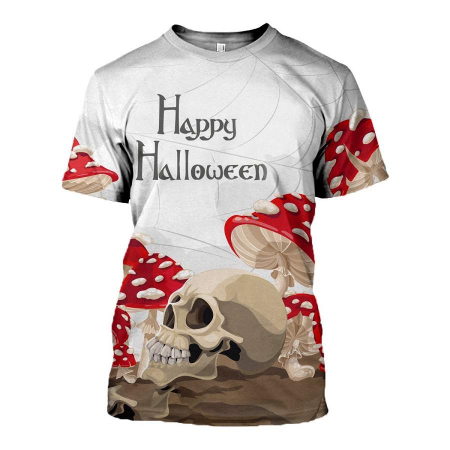 3D All Over Printed Halloween Mushroom Skull  Shirts and Shorts