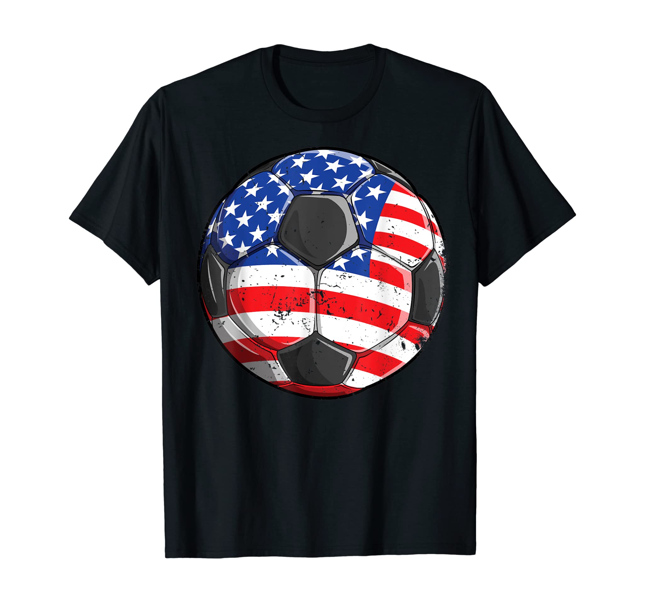 Soccer American Flag 4th of July T shirt Kids Boys Girls