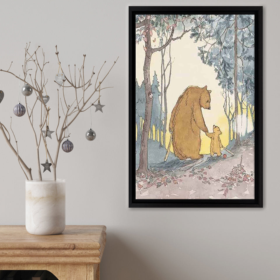 You And Me Little Bear Framed Canvas Print – Canvas Painting, Canvas Art, Wall Art, Wall Decor