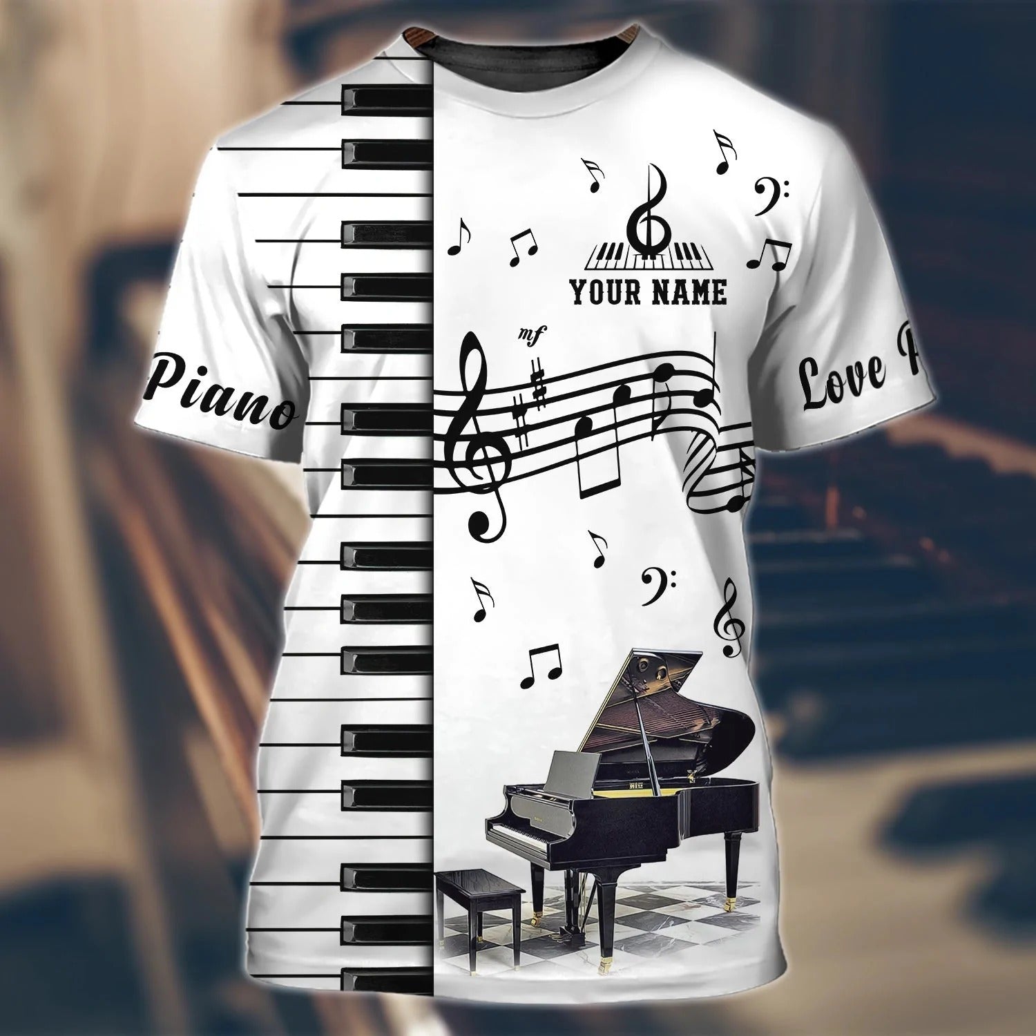 Custom 3D Piano Shirt, Unisex Pianist T Shirt, Piano Teacher Gift, Piano Class Uniform