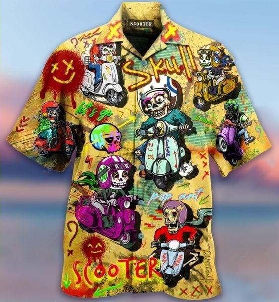 Skull Scooters Hawaii Shirt Unisex Adult Ha52084