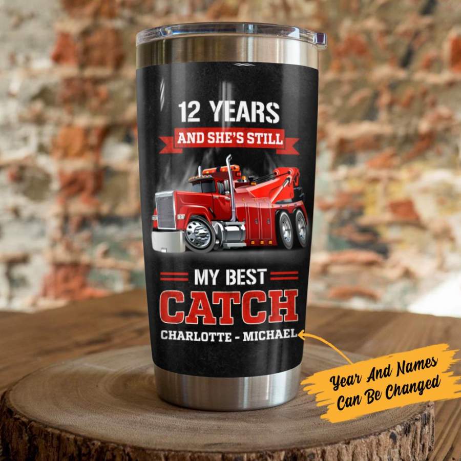 Personalized Tow Truck Husband & Wife Steel Tumbler JN222 87O47