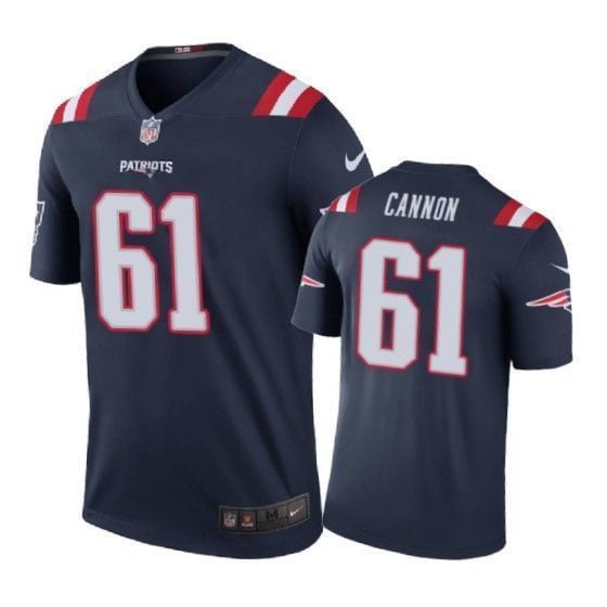 New England Patriots 61 Marcus Cannon Color Rush Navy 3D Jersey