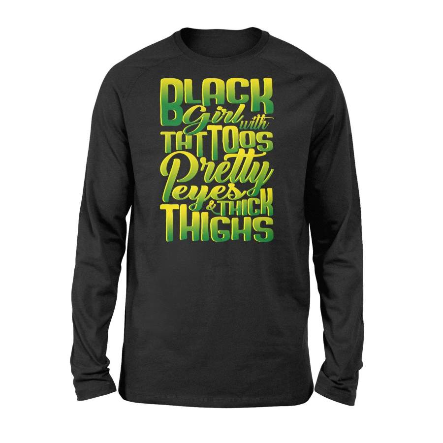 Plus size – Black girls with tattoos and thick thighs – Premium Long Sleeve