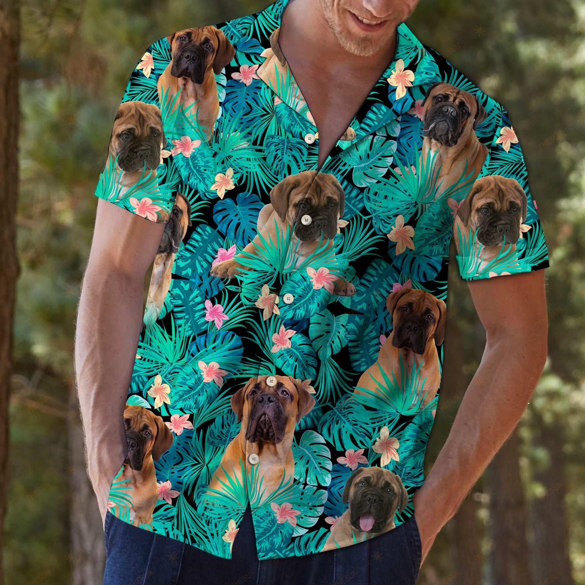 Bullmastiff Tropical Hawaiian Shirt Ha35202